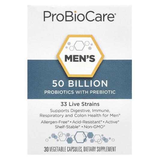 Основное фото товара Пребиотики, Men's Probiotics with Prebiotic 50 Billion, 30 к