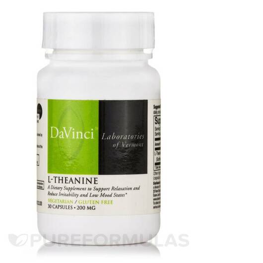 Основное фото товара DaVinci Laboratories, L-Теанин, L-Theanine 200 mg, 30 капсул
