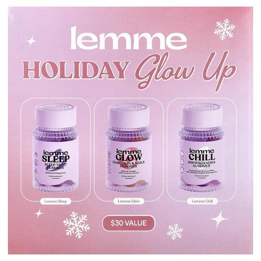 Основное фото товара Holiday Glow Up Gummies Sleep Glow Chill Основное фото товара Lemme, Поддержка сна, Holiday Glow Up Gummies Sleep Glow Chill, 3