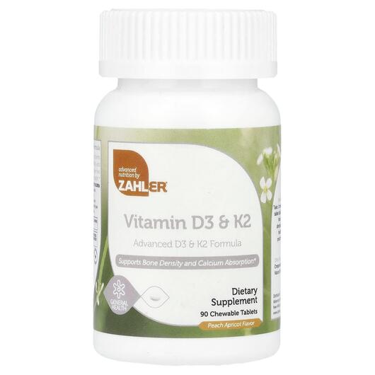 Основное фото товара Витамины D3 + K2, Vitamin D3 & K2 Peach Apricot, 90 таблеток