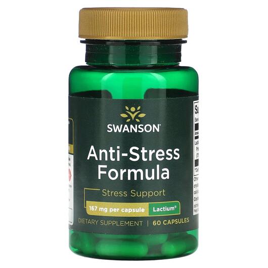 Основное фото товара Swanson, Поддержка стресса, Anti-Stress Formula 167 mg, 60 капсул