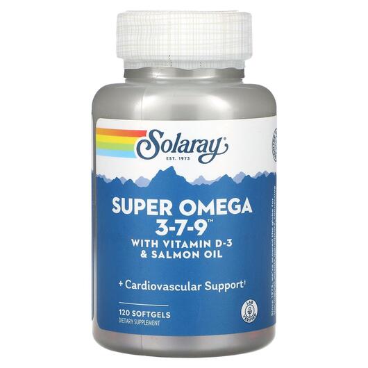 Основное фото товара Super Omega 3-7-9 with Vitamin D-3, Масло дикого лосося, 120 капс