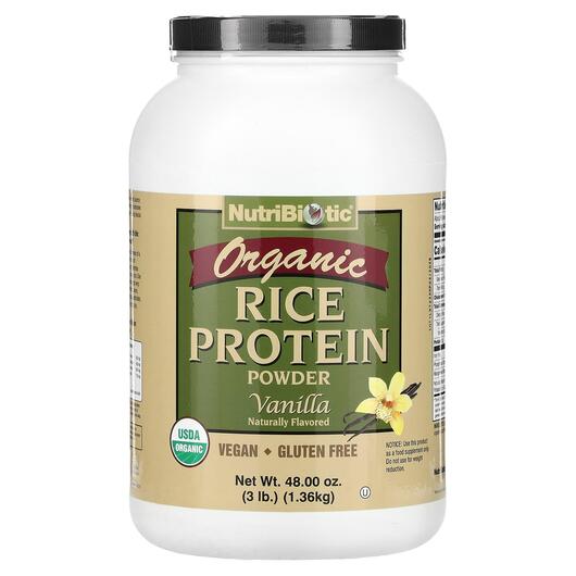 Основное фото товара Рисовый протеин, Organic Rice Protein Powder Vanilla, 1.36 кг