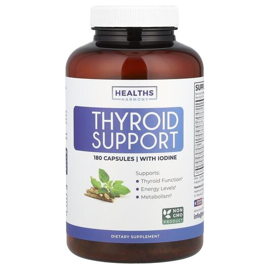 Основное фото товара Поддержка щитовидной, Thyroid Support With Iodine, 180 капсул