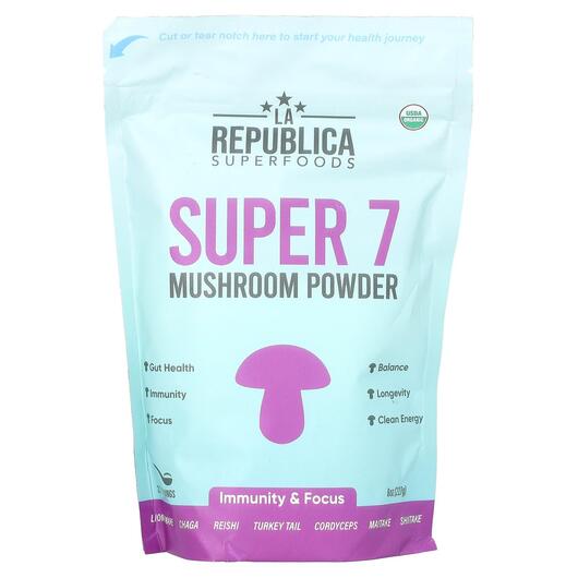 Основное фото товара LA Republica, Грибы, Super 7 Mushroom Powder, 227 г