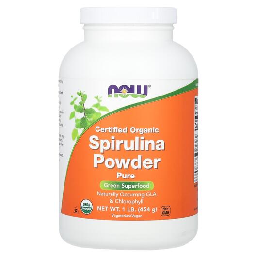 Основное фото товара NOW, Спирулина Сертифицированная, Spirulina Powder, 454 г