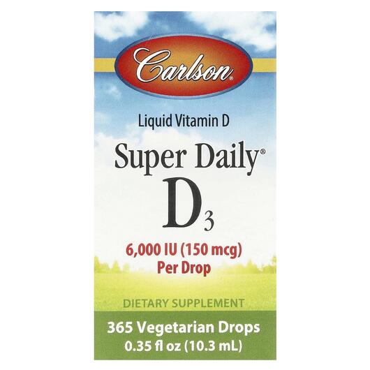 Основное фото товара Super Daily D3 150 mcg 6000 IU, Витамин D3 150 мкг 6000 МЕ, 10.3 