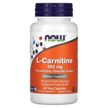 L-Carnitine 250 mg L-Карнитин 250 мл NOW 60 капсул