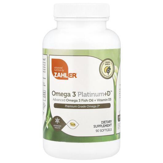Основне фото товара Omega 3 Platinum+D Advanced Omega 3 with Vitamin, Вітамін D3, 90 