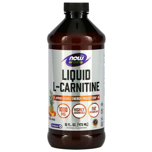 Основное фото товара NOW, L-Карнитин Жидкий 1000 мг, L-Carnitine Liquid, 473 мл