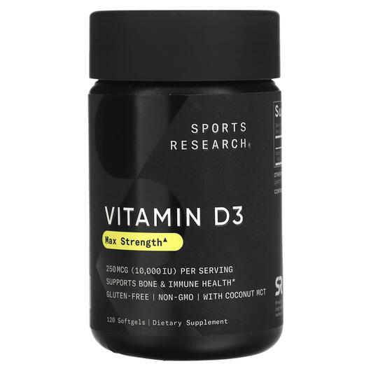 Основное фото товара Vitamin D3 with Coconut Oil 250 mcg 10000 IU, Витамин D3, 120 кап