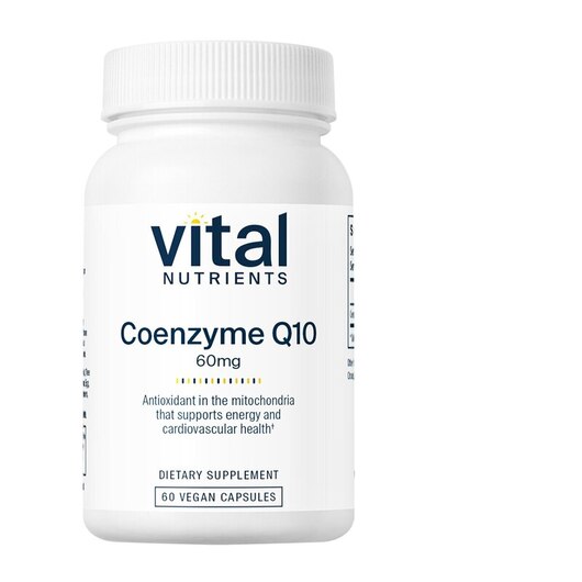 Основное фото товара Vital Nutrients, Коэнзим CoQ10, CoEnzyme Q10 60 mg, 60 капсул