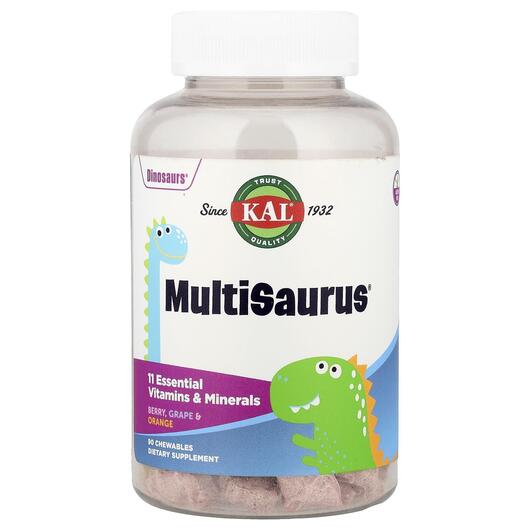 Основное фото товара KAL, Жевательные Витамины, Dinosaurs MultiSaurus, 90 конфет