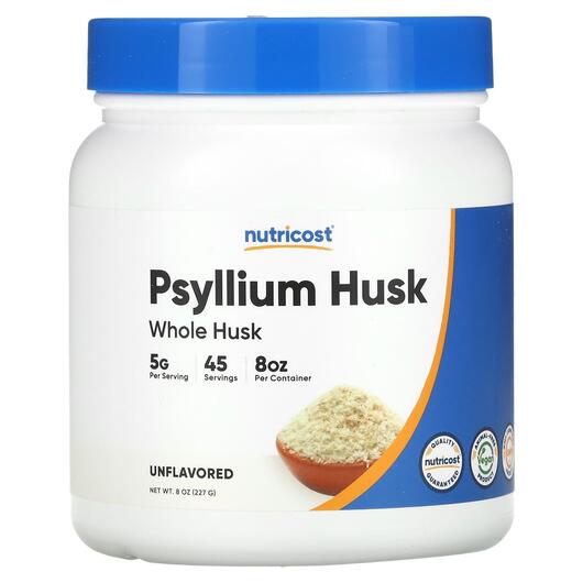 Основное фото товара Nutricost, Псиллиум, Psyllium Husk Whole Husk Unflavored, 227 г