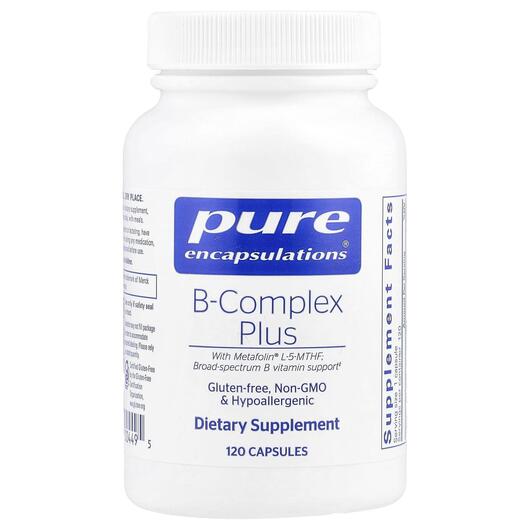 Основное фото товара Pure Encapsulations, B-комплекс, B-Complex Plus, 120 капсул