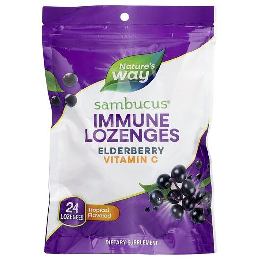 Основное фото товара Sambucus Elderberry Vitamin C Lozenges Tropical, Черная Бузина, 2