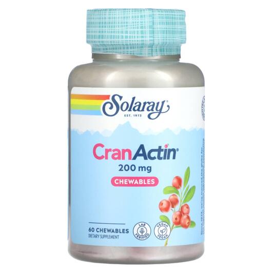 Основное фото товара Solaray, Клюква, CranActin Chewables 200 mg, 60 таблеток