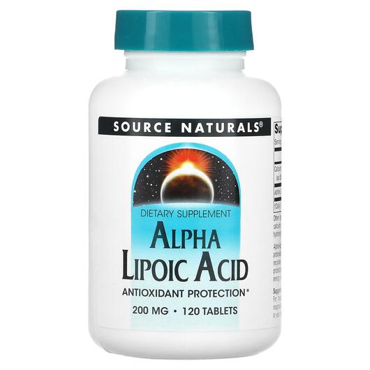 Основное фото товара Alpha Lipoic Acid 200, Альфа-липоевая кислота 200 мг, 120 таблето