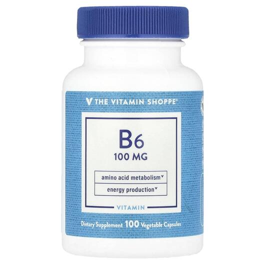 Основное фото товара TheVitaminShoppe, Витамин B, Vitamin B6 100 mg, 100 капсул