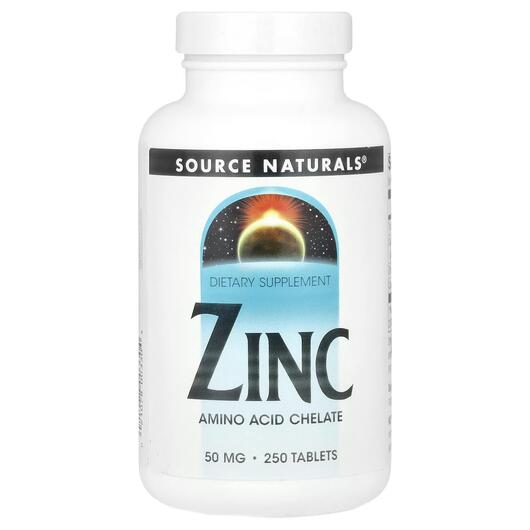 Основное фото товара Source Naturals, Цинк, Zinc 50 mg, 250 таблеток