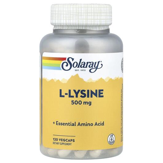 Основное фото товара Solaray, L-Лизин 500 мг, L-Lysine 500 mg, 120 капсул