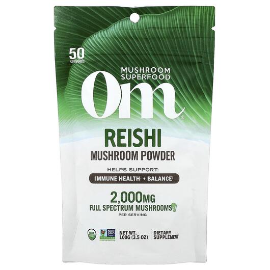 Основное фото товара Om Mushroom Superfood, Грибы Рейши, Reishi Mushroom Powder, 100 г