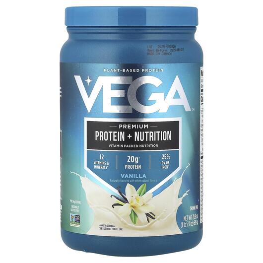 Основное фото товара Vega, Протеин, Plant-Based Essentials Shake Vanilla, 619 г