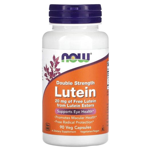 Основное фото товара NOW, Лютеин 20 мл, Lutein Double Strength, 90 капсул