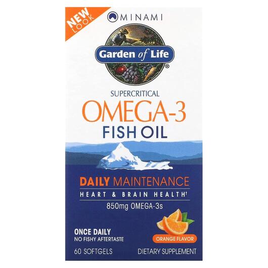 Основное фото товара Supercritical Omega-3 Fish Oil 850 mg Orange Flavor, Омега 3, 60 