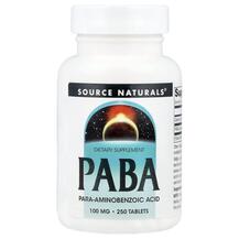 PABA 100 mg 250 ПАБА 100 мг PABA Source Naturals