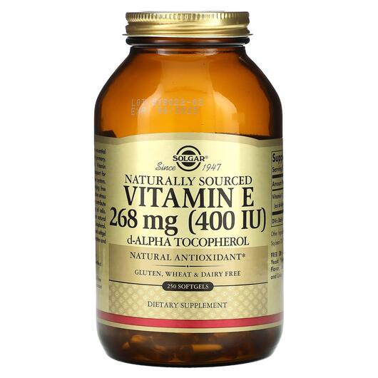Основное фото товара Naturally Sourced Vitamin E 268 mg, Витамин E Токоферолы, 250 кап