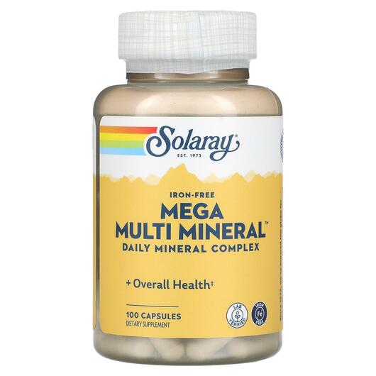 Основное фото товара Solaray, Мега Минералы без Железа, Mega Multi Mineral, 100 капсул