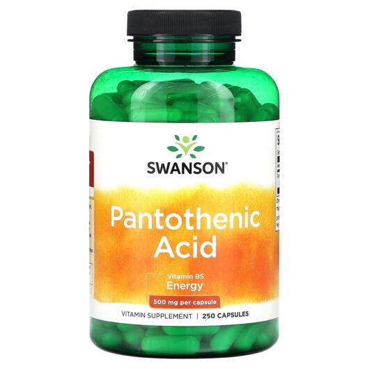 Основное фото товара Pantothenic Acid 500 mg, Витамин B5 Пантотеновая кислота, 250 кап