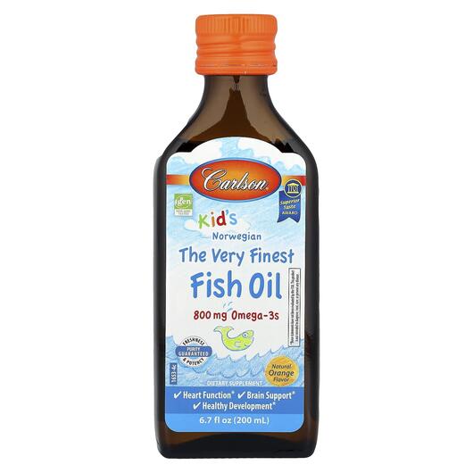 Основное фото товара KidsThe Very Finest Fish Oil Natural Orange Flavor, Омега 3, 200 