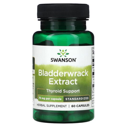 Основное фото товара Swanson, Фукус пузырчатый, Bladderwrack Extract 75 mg, 60 капсул