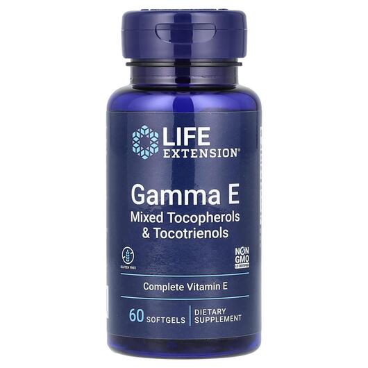 Основное фото товара Life Extension, Витамин E, Gamma E, 60 капсул