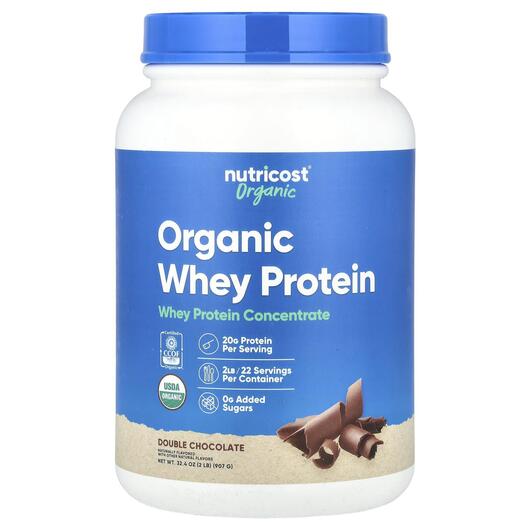 Основное фото товара Nutricost, Протеин, Organic Whey Protein Double Chocolate, 907 г