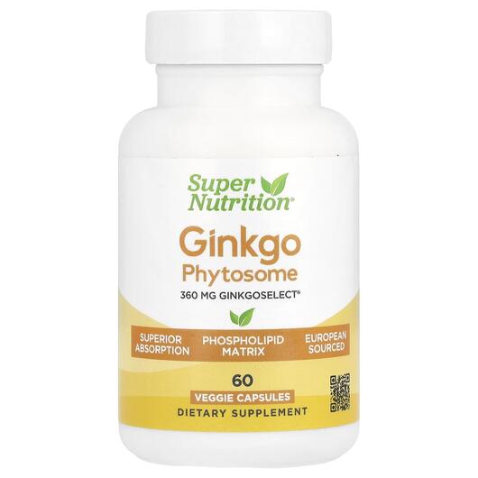 Основное фото товара Гинкго Билоба, Ginkgo Phytosome 360 mg, 60 капсул