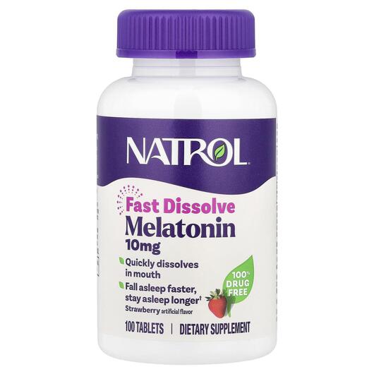 Основное фото товара Melatonin Fast Dissolve Maximum Strength Strawberry, Мелатонин, 1