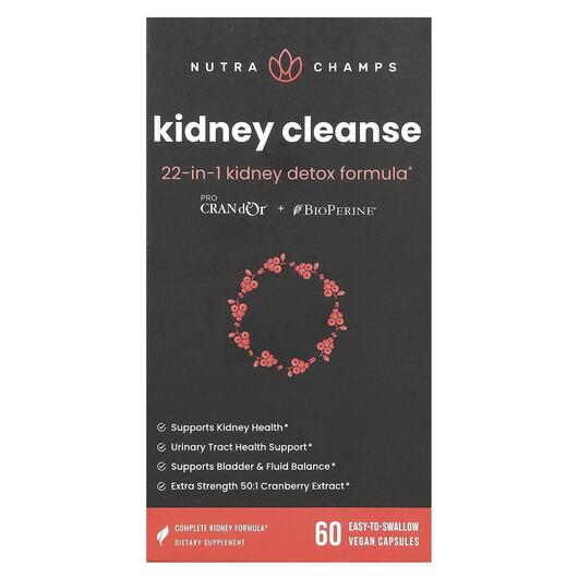 Основное фото товара NutraChamps, Поддержка почек, Kidney Cleanse, 60 капсул