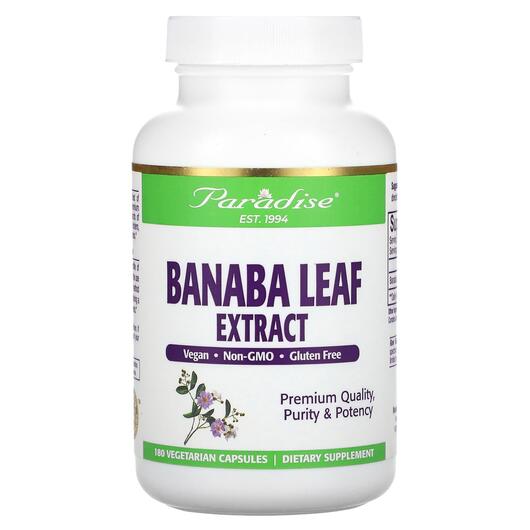 Основное фото товара Paradise Herbs, Банаба, Banaba Leaf, 180 капсул