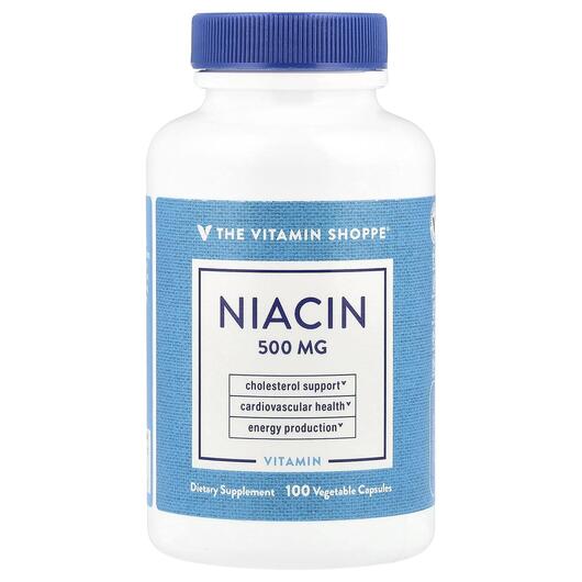 Основное фото товара TheVitaminShoppe, Витамин B3 Ніацин, Niacin 500 mg, 100 капсул