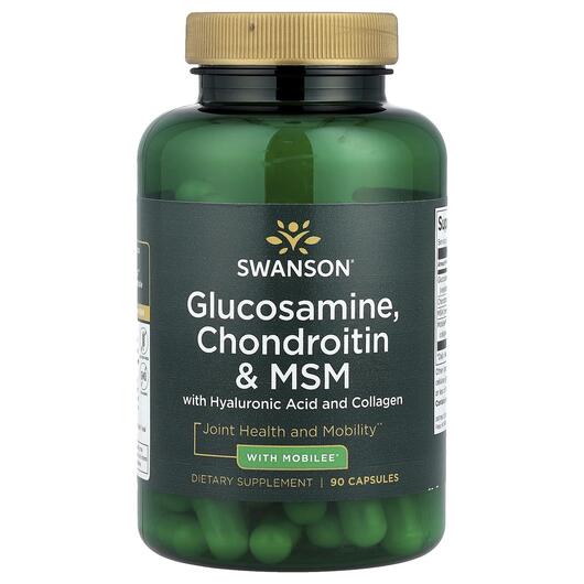 Основное фото товара Glucosamine Chondroitin & MSM with Hyaluronic, Коллаген, 90 к