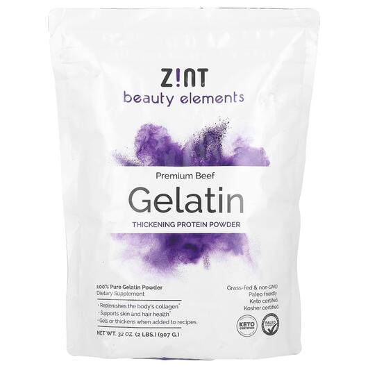 Основное фото товара Zint, Говяжий желатин, Beef Gelatin Pure Protein, 907 г
