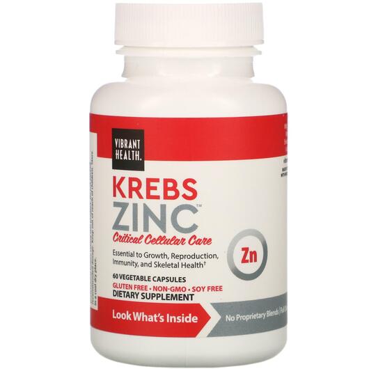 Основное фото товара Vibrant Health, Кребс Цинк для женщин, Krebs Zinc, 60 капсул