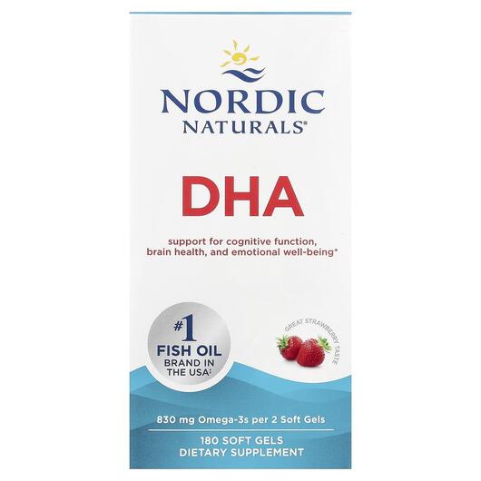Основное фото товара Nordic Naturals, ДГК, DHA Strawberry 500 mg, 180 капсул