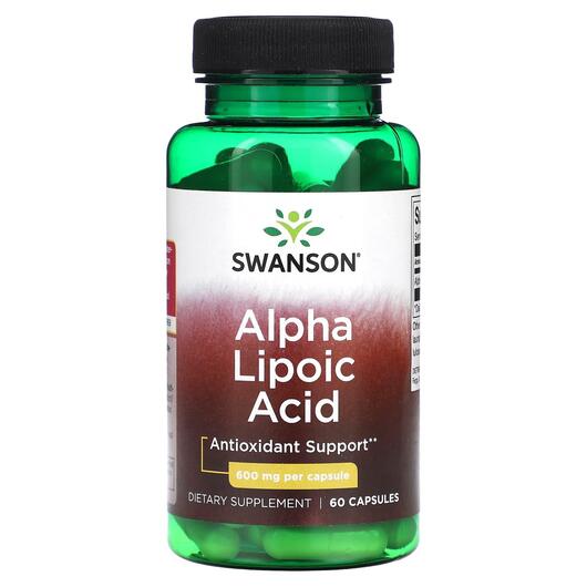 Основное фото товара Swanson, Альфа-липоевая, Alpha Lipoic Acid 600 mg, 60 капсул