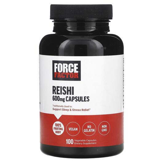 Основне фото товара Force Factor, Reishi 600 mg, Гриби Рейші, 100 капсул