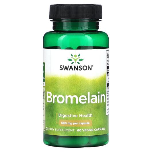 Основное фото товара Swanson, Бромелайн, Bromelain 500 mg, 60 капсул