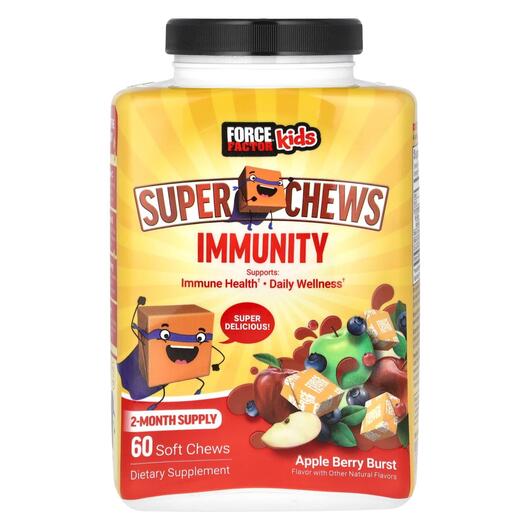Основное фото товара Kids Super Chews Immunity Apple, Поддержка иммунитета, 60 таблето